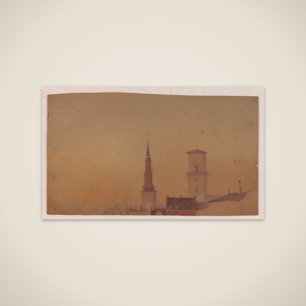 Studie af kirketårne på Petri Kirke og Vor Frue Kirke unframed print