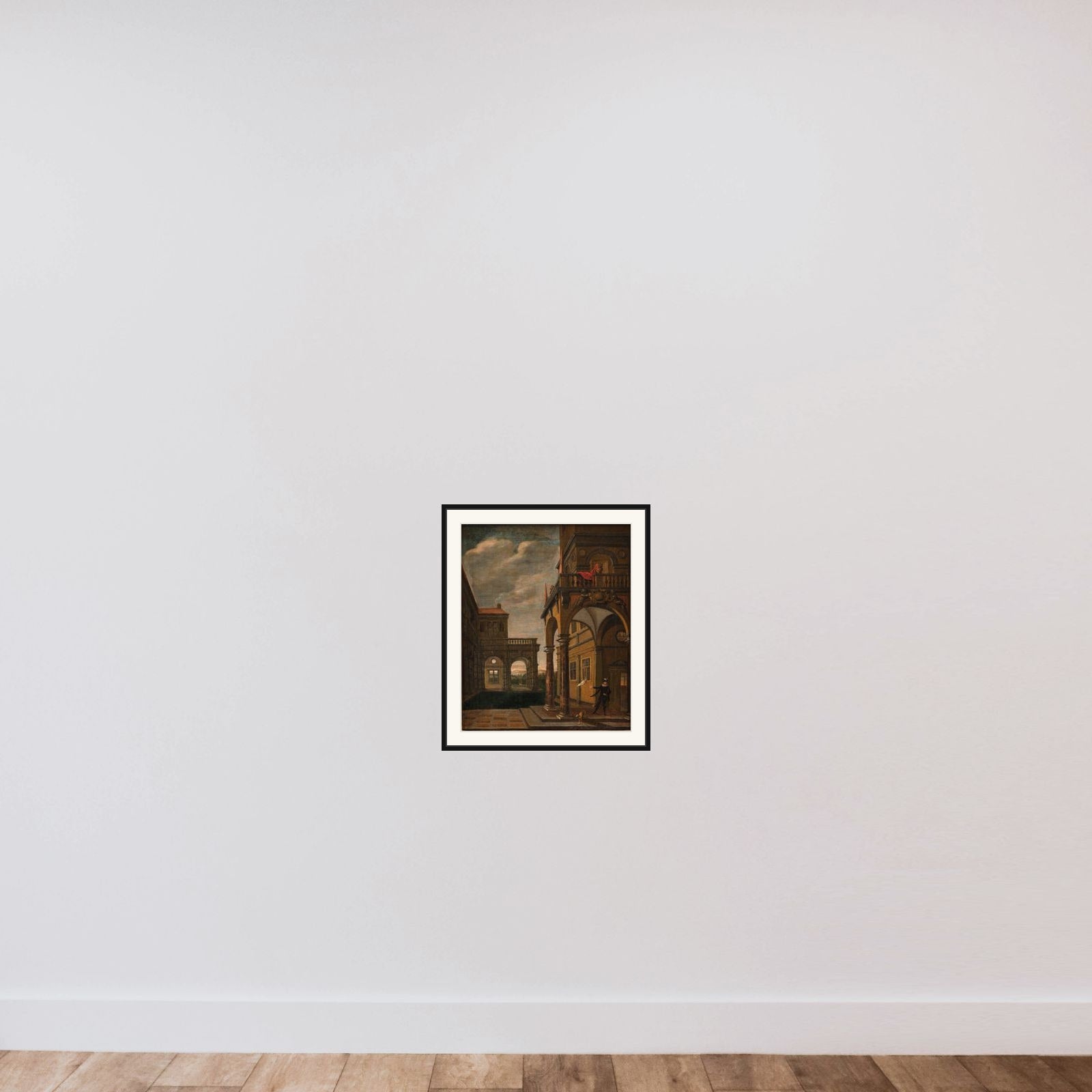 Arkitekturstykke framed — shown to scale