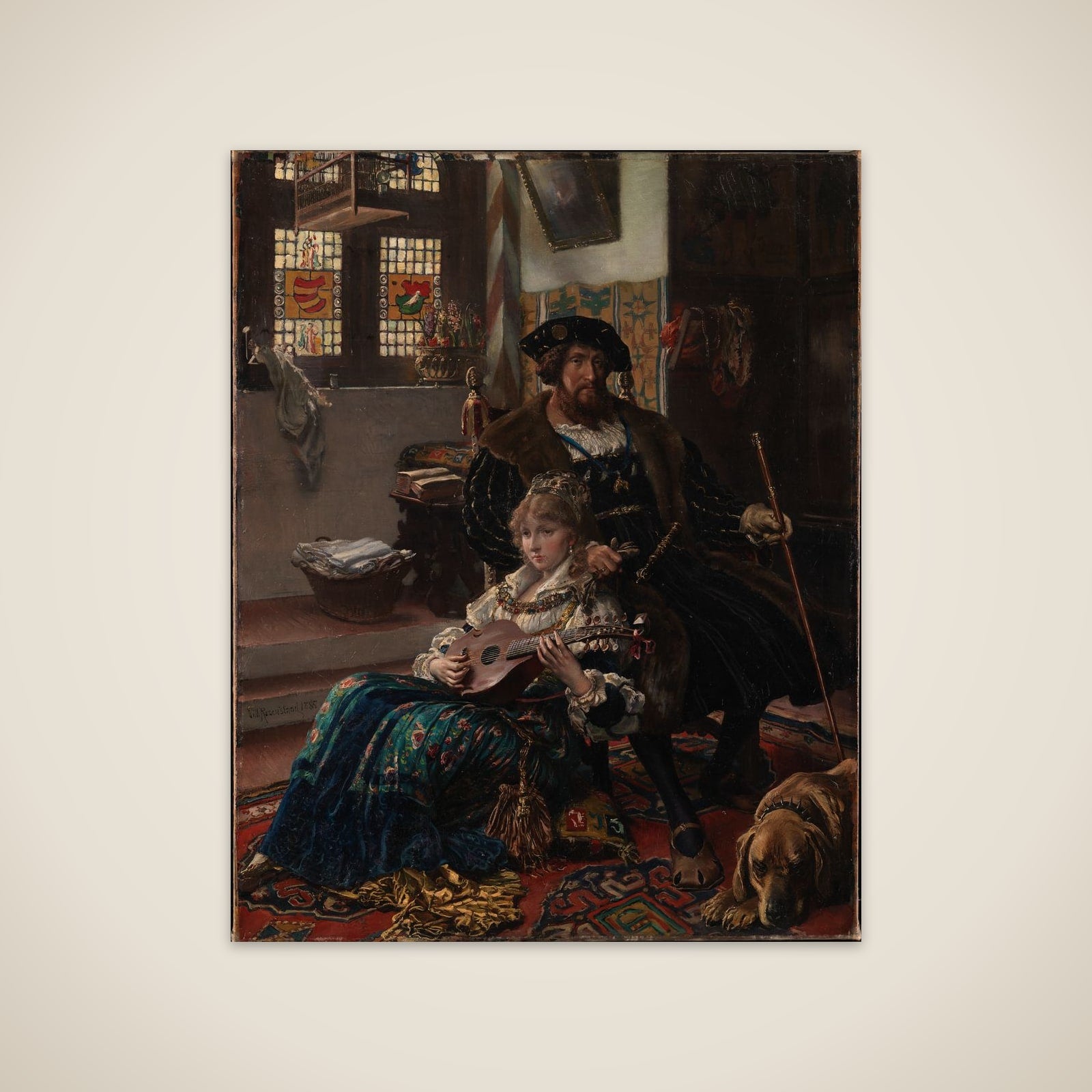 Christian II og Dyveke unframed print