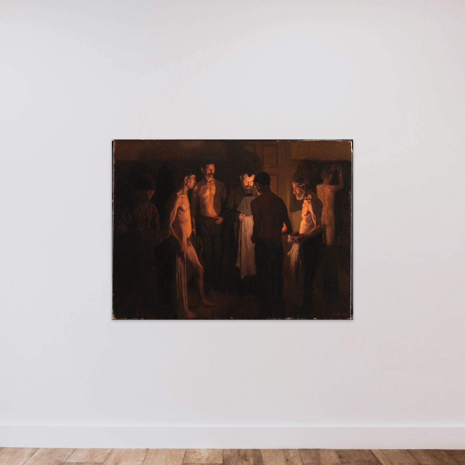 Ved sengetid i herberget unframed — shown to scale