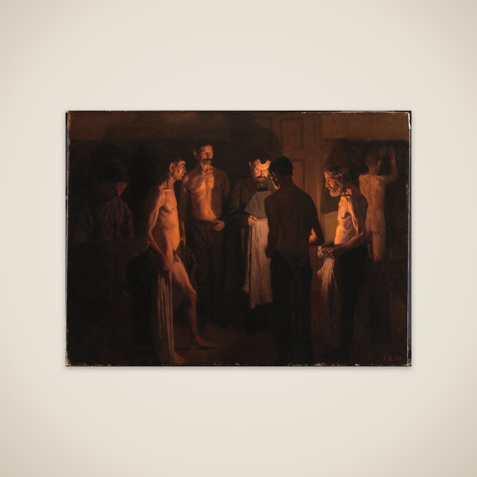 Ved sengetid i herberget unframed print