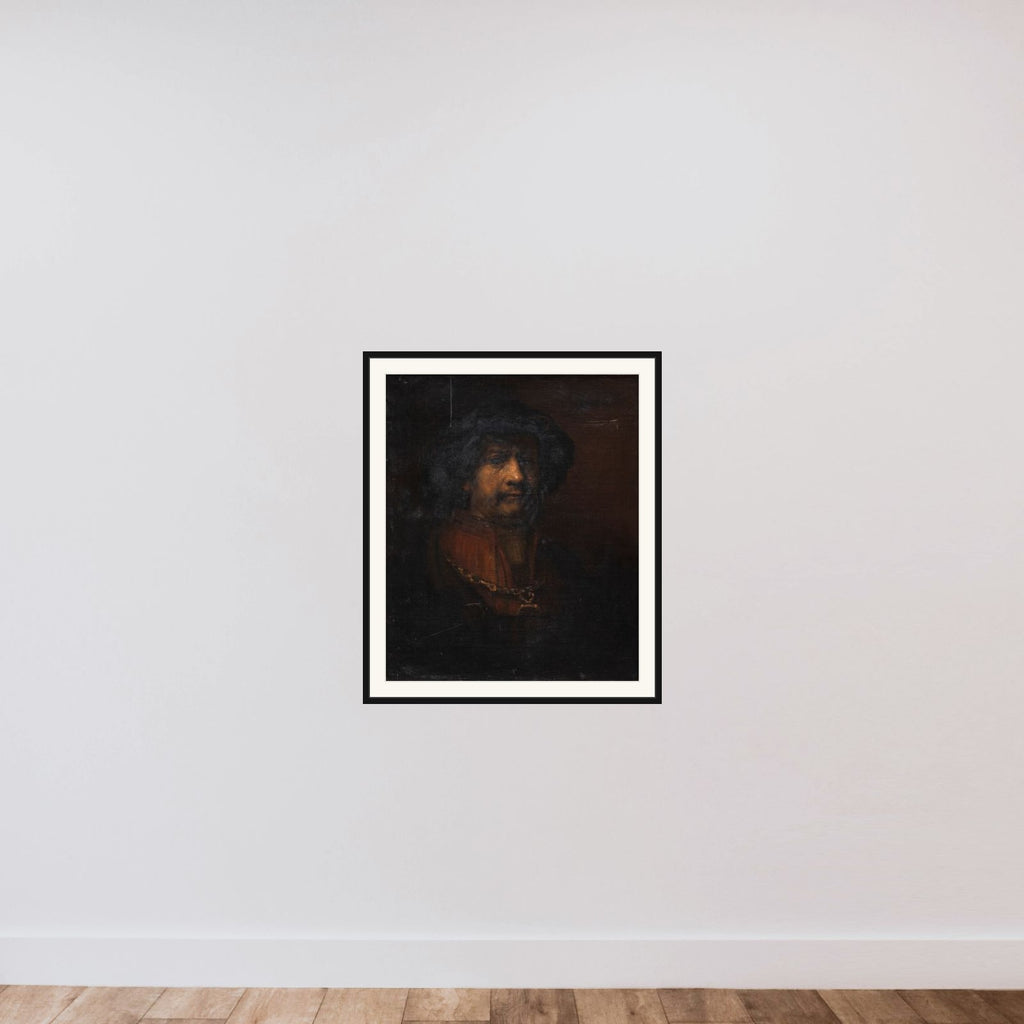 Portræt af Rembrandt framed — shown to scale